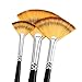 6Pcs Fan Brushes Multi-Color Soft Anti-Shedding Nylon Hair, Birch Wooden Long Handle Artist Paint Brush Set for Acrylic Watercolor Oil Painting-6 Sizes