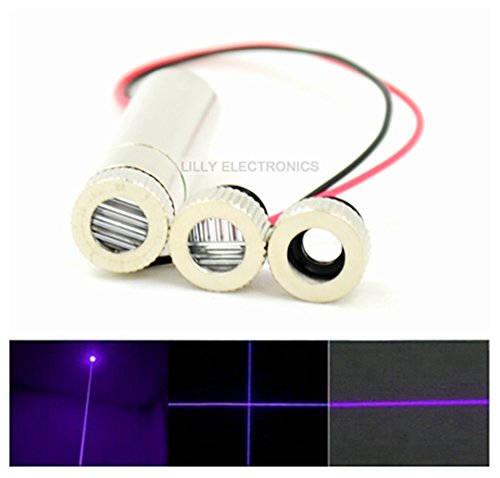Adjusted Violet Blue Diode Lasers 405nm 50mw Dot Line Cross LED Laser Module w/ M9 Caps & Driver In