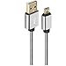 [2-Pack] 3.3FT Micro USB Cable Android Fast Charge Quick Data Sync Wires with Metal Braided Cables for Samsung Galaxy S7 Edge/S7/S6 Edge/S6, Note 5/4/2, HTC, LG G4, BlackBerry, Motorola, Sony, PS4