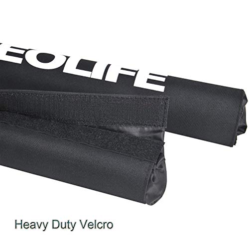 Neolife Aero Round Roof Rack Pads for Car Surfboard Kayak SUP Snowboard Racks 19 Inch Long Black [Pair] - Thumbnail 3