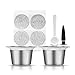 BRBHOM Stainless Steel Reusable Capsules Refillable Coffee Capsules Pods 2pcs Compatible for Nespresso Machines