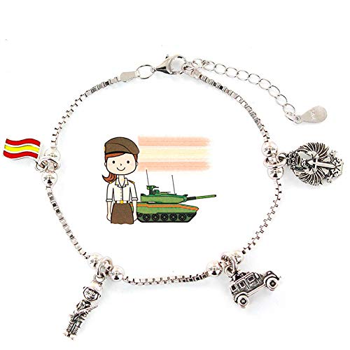 Eres lo mas mujer You are The Most Woman Army Bracelet Earth Exercise Silver