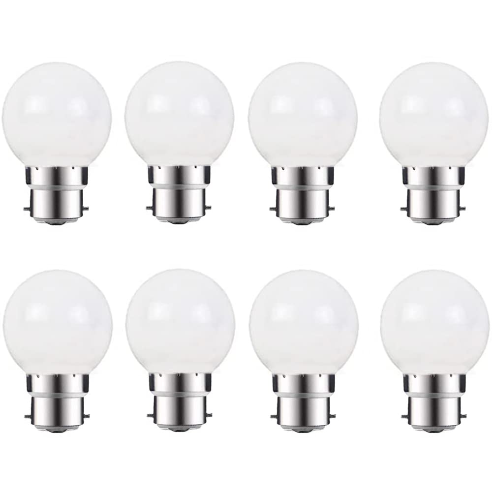 ZFQ 8 Pack B22 Warm White LED Light Bulbs 2W G45 Golf Ball Mini Globe Bulb Lighting Bulbs for Outdoor Indoor String Patio Garden Party Decoration, Christmas, Tree, Fairy Party Night Lights