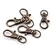 PEPPERLONELY Brand, 20 Antiqued Copper Plated Lobster Claw Swivel Clasps for Key Ring 1 3/8 X 1/2 Inch