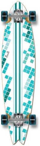 Special Pro Graphic FISHTAIL Complete Longboard skateboard w/ 70mm wheels (White Digital Wave)