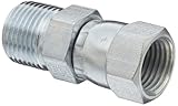 Eaton Weatherhead 9100X6X6 Carbon Steel SAE 37-Degree (JIC) Flare-Twin Fitting, Swivel, Adapter, 3/8