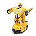 WonderPlay Transforming Toys Bumble Bee Car for Kids, Auto Transforming Auto Robots Action Figure and Toy Vehicles, Realistic Engine Sounds & Beautiful Flash Lights