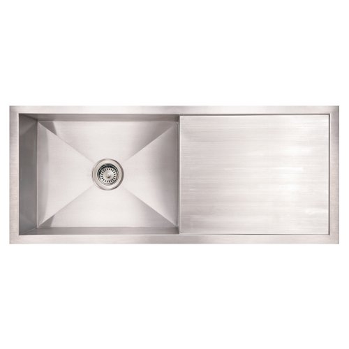 Whitehaus WHNCM4019 Whncm4019Noah s Collection Commercial single Bowl Reversible Under Mount Sink with An Integral Drain Board, Brushed Stainless Steel Whitehaus WHNCM4019 Whncm4019Noah s Collection Commercial single Bowl Reversible Under Mount Sink with An Integral Drain Board, Brushed Stainless Steel