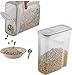 cereal container (2 PACK) - cereal storage containers made of clear plastic - cereal dispenser fits 2 X 169 OZ / 21 cups - Leak proof
