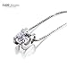 T400 925 Sterling Silver Box Chain Pendant Necklace Cubic Zirconia Square Shape Gift for Women Men