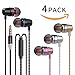 （4C） in Ear Headphones with Microphone 3.5mm Earbuds for iPhone Samsung Smart Phones Android