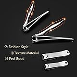 Chimocee Nail Clippers, 2PCS Professional Sharpest Stainless Steel Fingernail and Toenail Clippers,Heavy Duty Big Nail Clippers Set for Men & Women