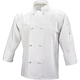 Mercer Culinary M60012WH2X Millennia Unisex Cook Jacket with Cloth Knot Buttons, XX-Large,White