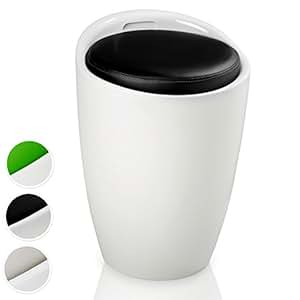 TecTake Taburete de baño Asiento Redondo Moderno Silla Cesta de Ropa