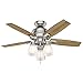 Hunter Fan Company, 52230, 44 inch Donegan Brushed Nickel Ceiling Fan with LED Light Kit and Pull Chain