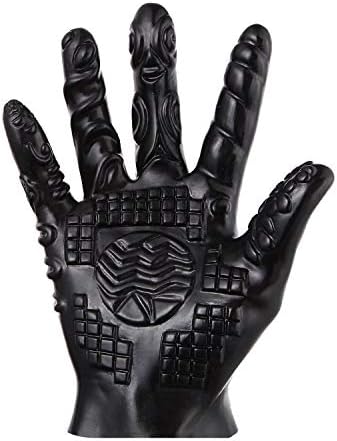 Wassli New six-Toy Màsturbàtion Glove Adult Game Product Fetish SM Game Aid six-Toys for Couples Women Boobs V*agina Man Body S^timulator,A Style Black