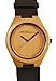 GEN Bamboo LeGENd Men's Wooden Bamboo Watch in Black with Genuine Leather Strap (Japanese Quartz)