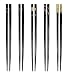 JapanBargain 3672, Bamboo Chopsticks Reusable Japanese Chinese Korean Wood Chop Sticks Hair Sticks 5 Pair Gift Set Dishwasher Safe, 9 inch, Black primary