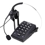 Dialpad with Headset, Coodio Corded Phone [Call Center] Telephone with Headset and Recording Cable and Tone Dial Key Pad / Redial - C666