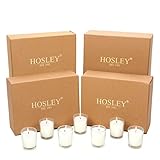 Hosley Set of 48 Unscented Clear Glass Wax Filled Votive Candles - 12 Hour Burn Time. Glass Votive & Hand Poured Candle Included, Ideal Gift or Use for Aromatherapy, Weddings, Party Favors O1