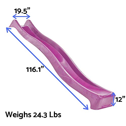 Blue Rabbit Play Outdoor Wavy Kids Slide, 10', Purple