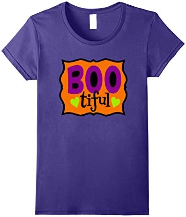 Womens Funny Halloween Shirt Boo Tiful Beautiful Girl Kids Daughter XL Purple