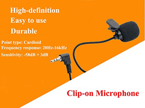 image for Seesii Mini Portable Clip-on Lapel Lavalier Hands-free 3.5mm Jack Cond