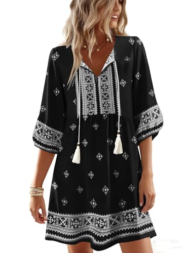 GUNEST Summer Dresses for Women 2026 Casual Cute V Neck Flowy Dress at Amazon