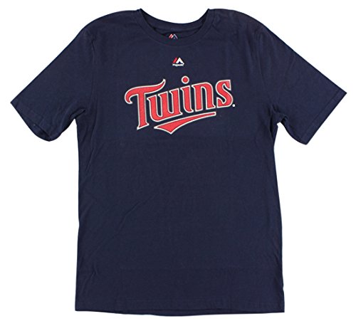 Majestic Boys Minnesota Twins MLB Joe Mauer Name and Number T Shirt Navy Blue XL