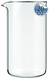 Glass Carafe for French Press Coffee and Espresso Maker - Universal 20oz Durable Replacement Spare Beaker Fits Most Brands, Makes 5 cups of Coffee