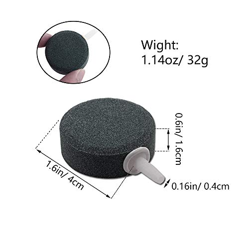 SNOMEL 10 Pcs 1.6 inch Small Round Air Stone Bubble for Aquarium Fish Tanks, Oxygen Diffuser Stone Air Bubbler Aerator for Hydroponics Nutrient Compost Tea
