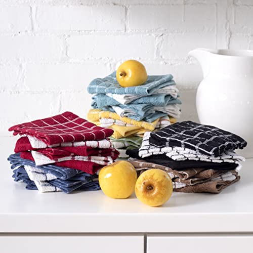 100 Cotton Terry Kitchen Towels, Highly Absorbent 6Pack, 12"x 12
