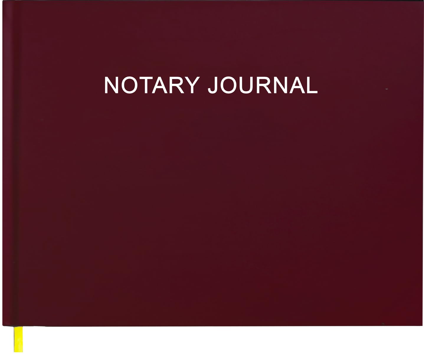 Photo 1 of Tuun Fuplan Notary Journal Log Book - Notary Public Journal of Notarial Acts - Notary Supplies with 420 Record Entries, 140 Numbered Pages, Hardcover, 10" x 7", Red