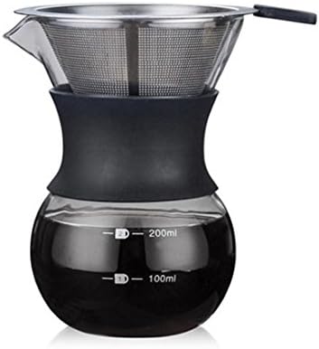Dadahuam Glass Coffee Maker Cup, 200ml/400ml High-temperature With Resistant Coffee Maker Pour-over, for Family Office Travel Camping