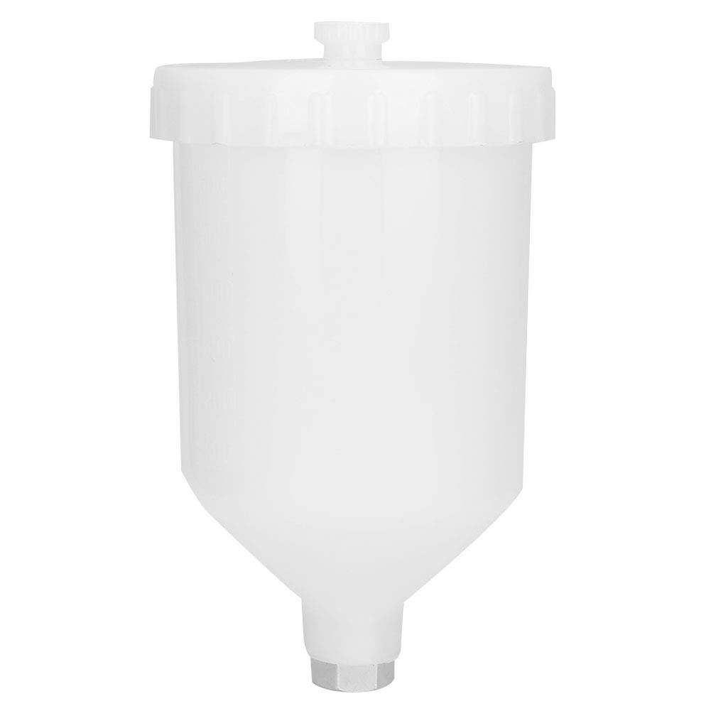 Spray Gun Cup, 600ml High Hardness Plastic 0.6in Female Threaded Tight Sealing Feed Paint Cup for Spray Gun Accessories Replacement