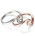 JOERICA 2PCS Stainless Steel Womens Rings for Girls Wave Rings Size 6