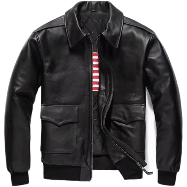 【アキラ】flight jacket leather jacket Men Air Force A-2 Leather Flight Bomber Jacket | G1 Aviator Real