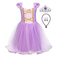 Princess Cinderella Rapunzel Little Mermaid Dress Costume for Baby Toddler Girl (18-24 Months, Purple)