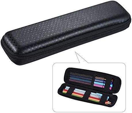 Caoli Pen Pencil PPT Pointer Holder Makeup Brush Bag EVA Hard Shell Case Stationery Pouch Box Black