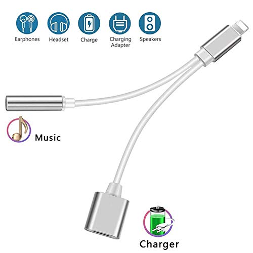 Headphone Adaptor for iPhone Adapter 3.5mm Cable Jack Earphone Connector Convertor AUX Audio Headset Accessories Audio Splitter Compatible for iPhone7/plus XS Max 8/8Plus Support iOS 11 or Later