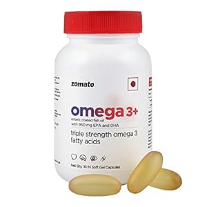 Zomato Omega 3+ Triple Strength Fish Oil | Molecularly Distilled | 1250mg Omega 3 (560mg EPA, 400mg DHA) | Enteric…