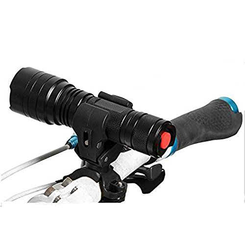 Lonker Universal 360-degree Rotating Bike Bicycle Handlebar Mount LED Flashlight Torch Mount Clamp Clip Holder Grip Bracket (Black)