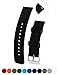 Silicone Watchband Strap,Quick Release, Soft Rubber Surface with Textured Non-slip Back, Waterproof & Washable, Black 22mm