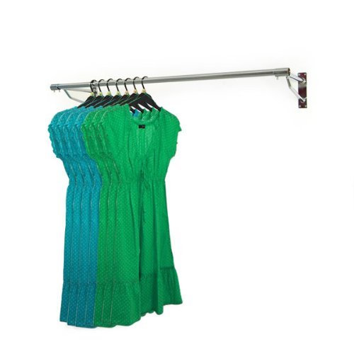 3ft Long Wall Mounted Clothes Rail Chrome Garment Hanging Rack Amazon