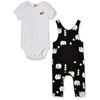 Silly Apples Baby Toddler Boys Summer Outfit 2-Piece Elephant Onesies Romper Jumpsuit and Bodysuit Set (NB)