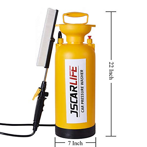 Jscarlife 2-Gallon Compression Sprayer Lawn and Garden Pump Pressure Sprayer for Gardening, Fertilizing, Cleaning & General Use Spraying (Yellow)
