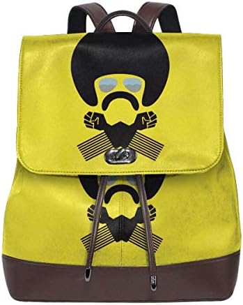 Flyup Brotha Afro Pick Microfiber Leather Backpack Ladies Elegant Ladies Travel Shoulder Bag