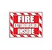 (4 Pack) Fire Extinguisher Inside Sticker Decal Sign Self Adhesive for Trucks or Equipment