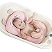 UNAOIWN Baby Bath Cushion, Newborn Bath Anti-Slip Cushion Seat, Infant Floating Bather Bathtub Pad，Shower Bed Security Guaranteed (Pink, Rabbit)