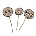 PIXNOR Wooden Round Mr Mrs Shabby Chic Rustic Wedding Cake Topper Pick Decoration